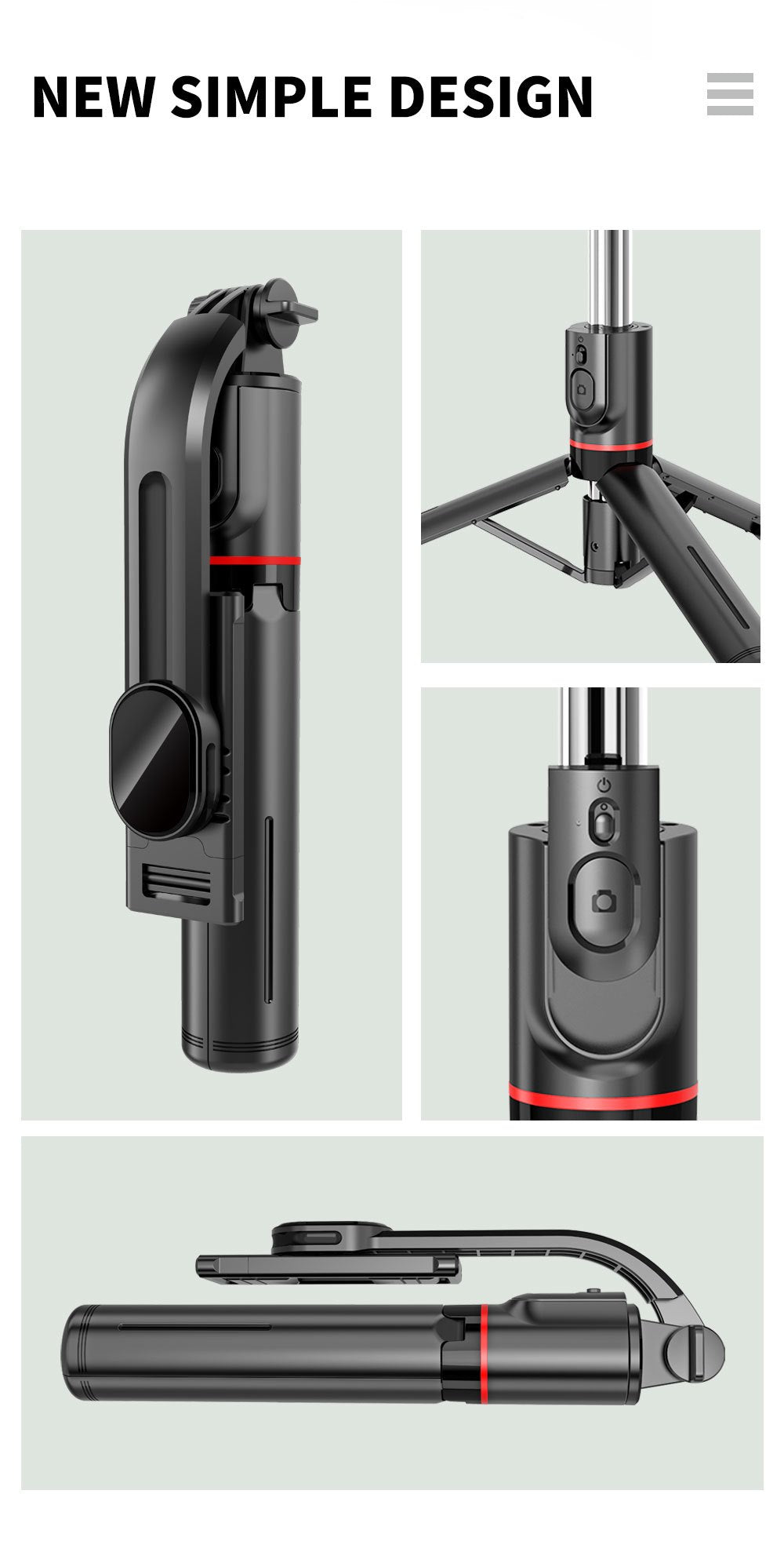 Selfie Stick Tripod with Wireless Remote