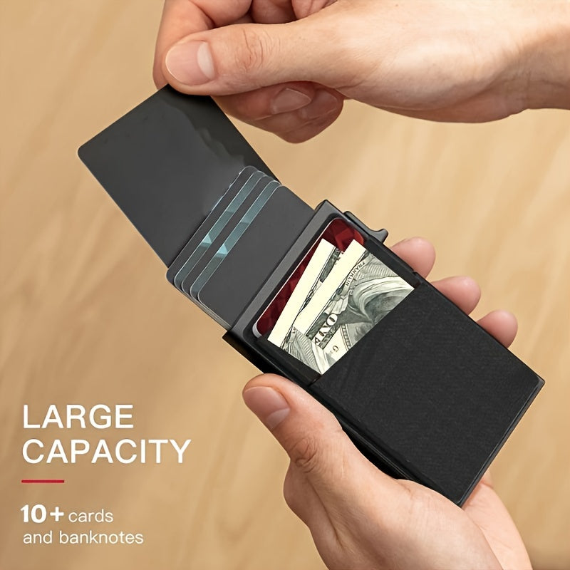 Automatic Pop-Up Credit Card Holder, RFID Blocking Men's Business Card Wallet - Clickilix