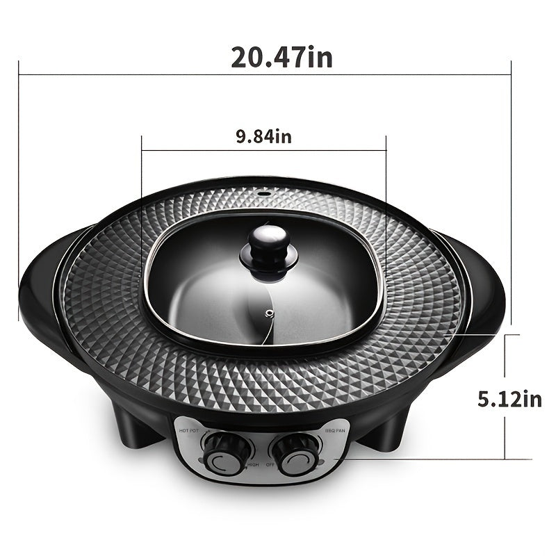 Electric Smokeless BBQ Grill & Hot Pot Duo