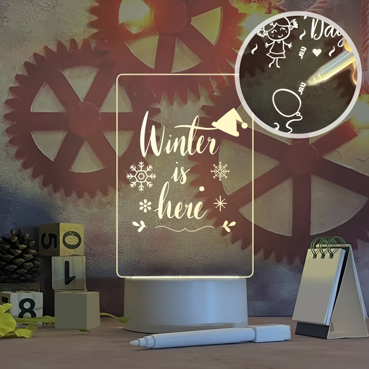 LED Message Night Light – USB Gift with Pen - Clickilix