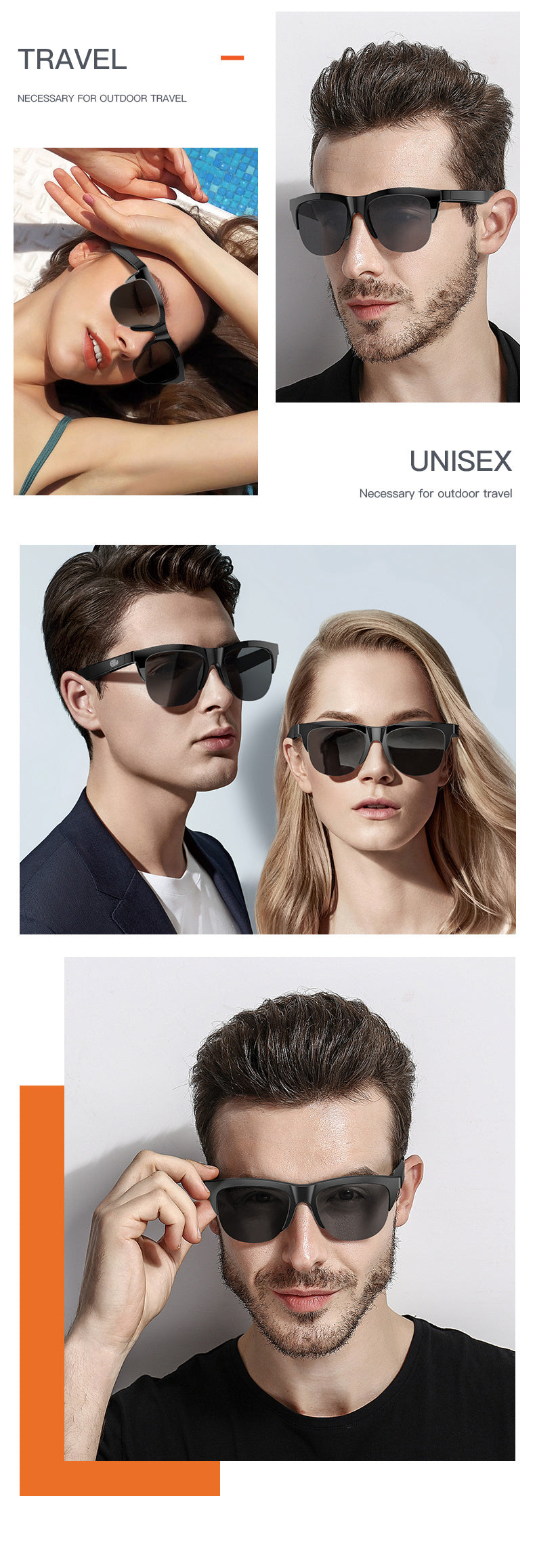 Smart Wireless Audio Sunglasses for Sports