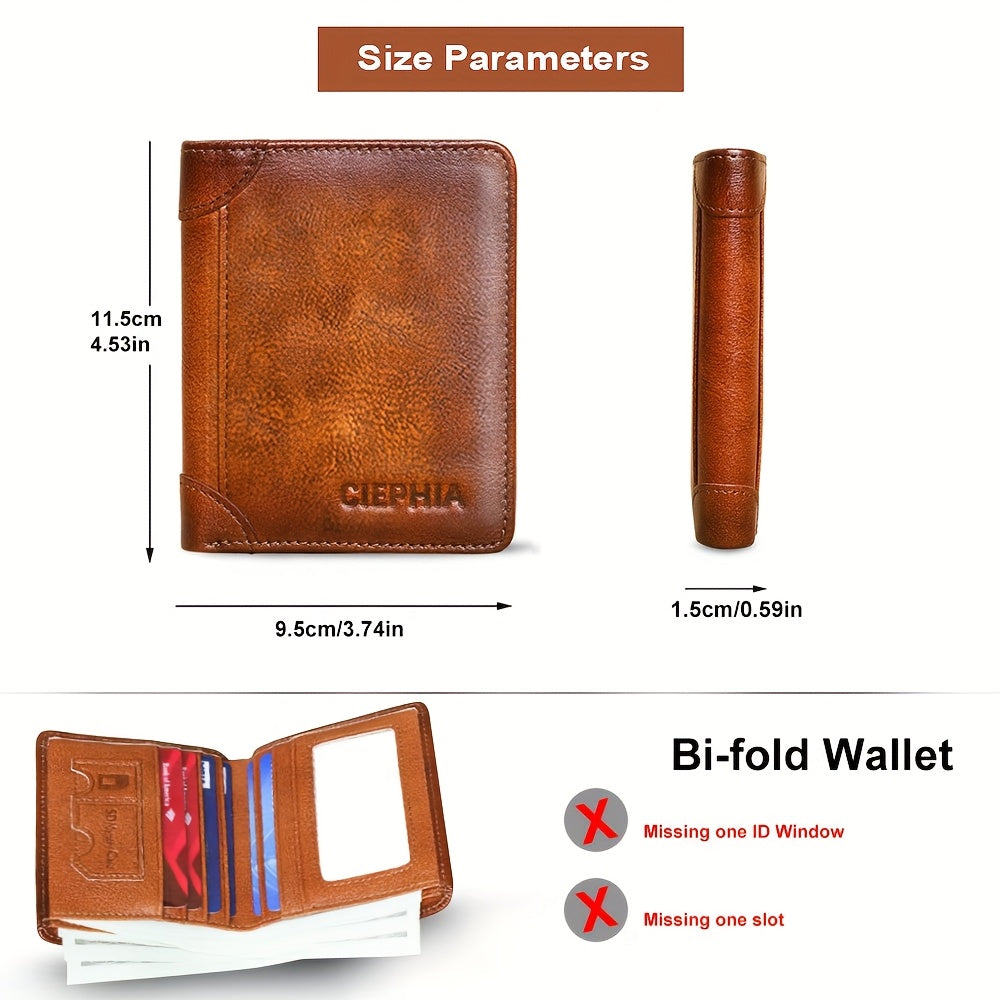 Vintage RFID Leather Wallet for Men