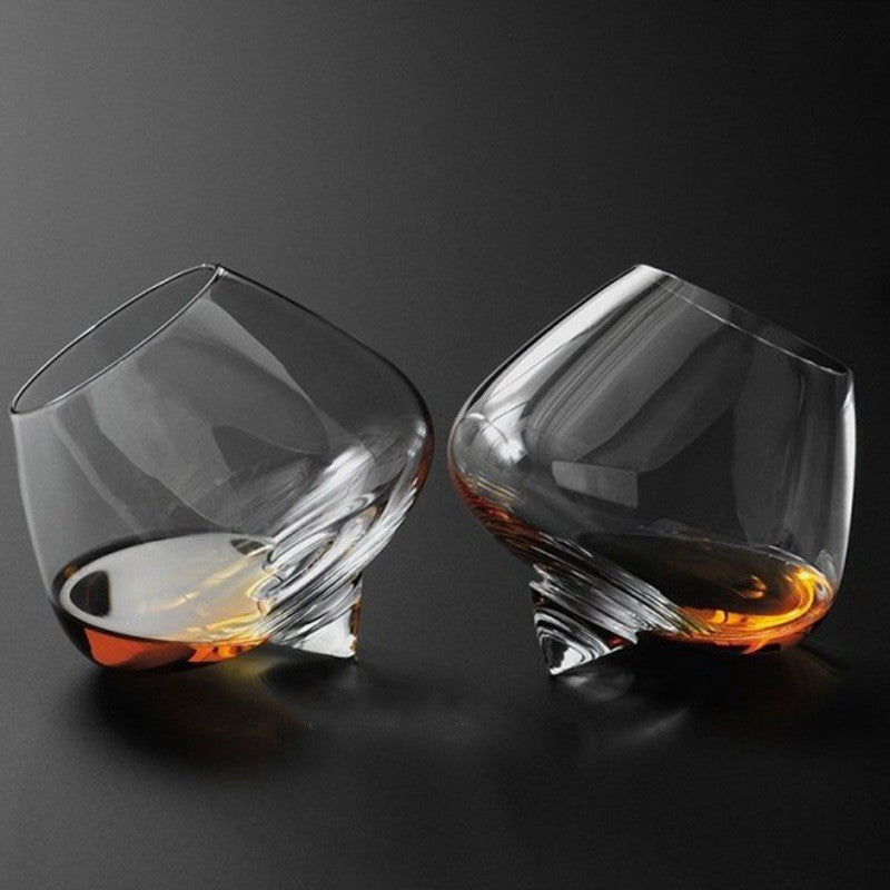 Rotating Whiskey Glass with Cigar Holder