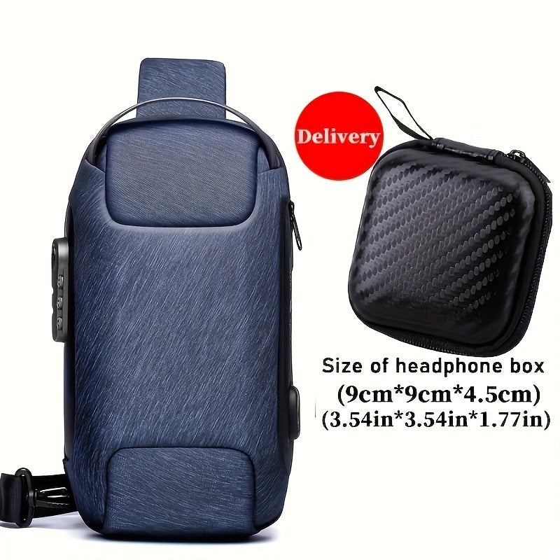 Men’s Waterproof Waist Bag with USB & Lock - Clickilix