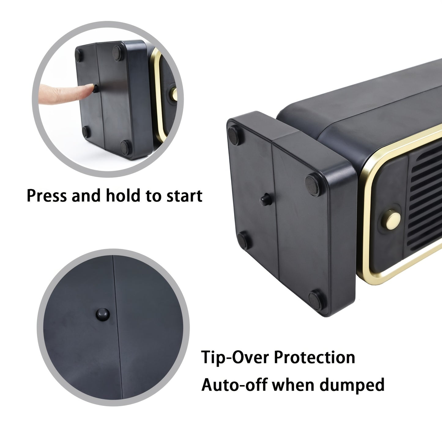 500W Portable Ceramic Heater with Thermostat – Quiet & Safe - Clickilix