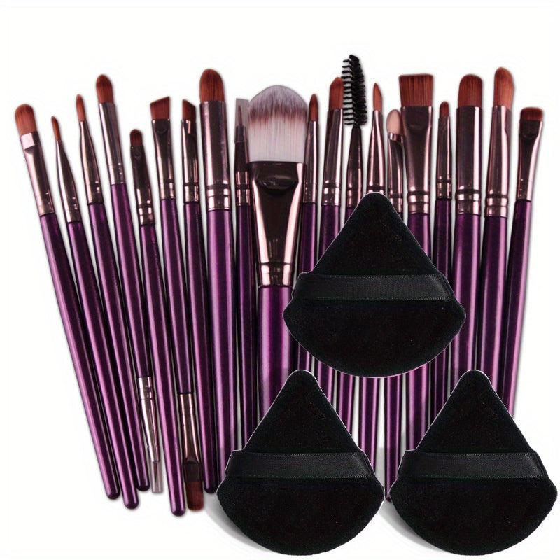 20/23pcs Professional Makeup Brush Set – Black or Purple - Clickilix