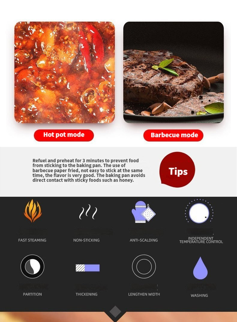 Electric Smokeless BBQ Grill & Hot Pot Duo