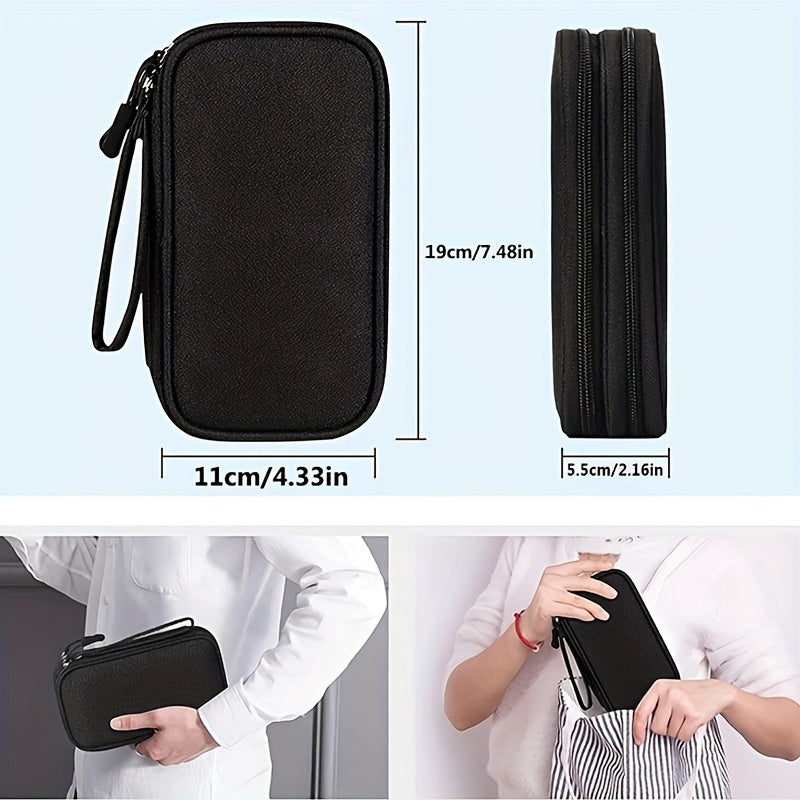 Waterproof Travel Cable Organizer Bag – Double Layer - Clickilix