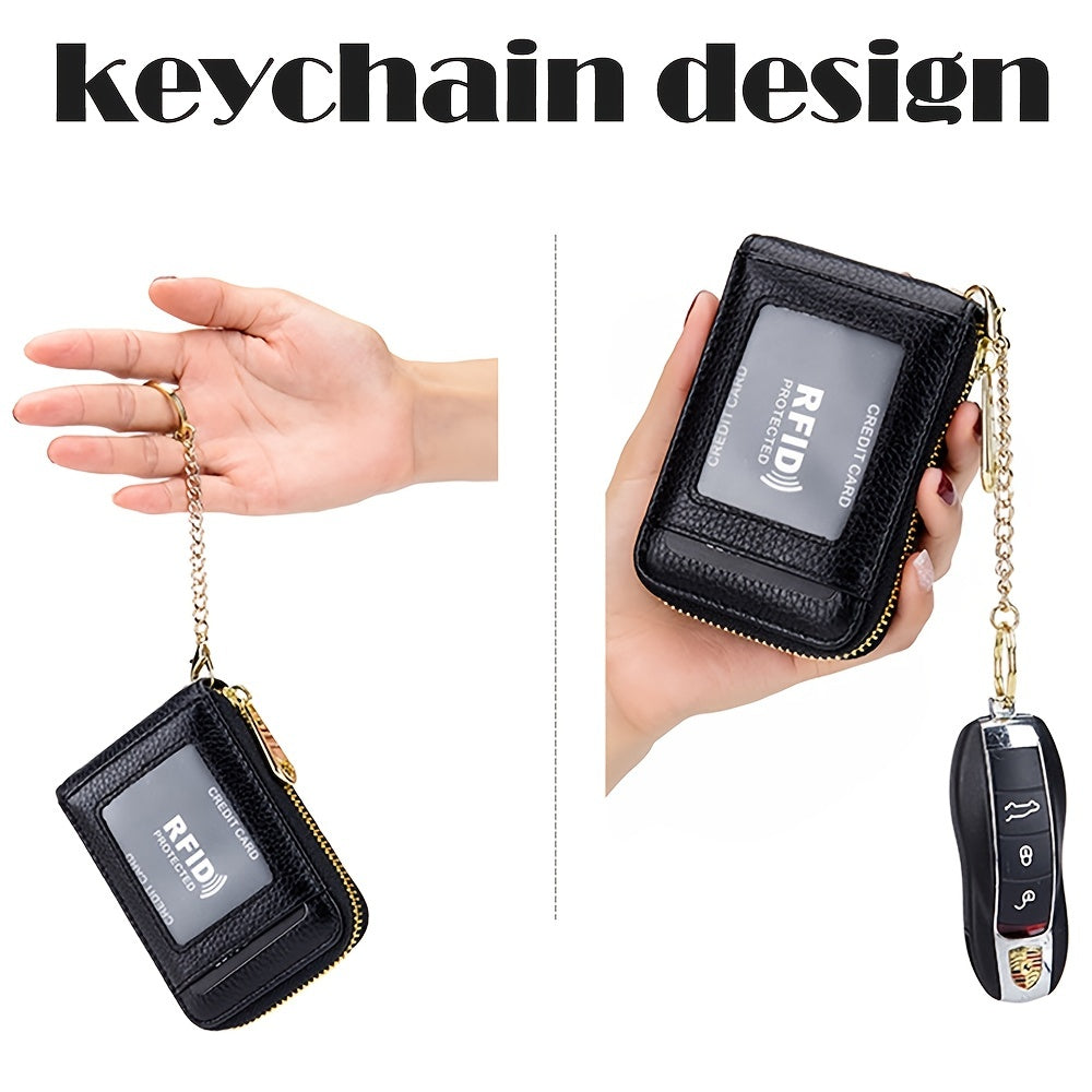 RFID Blocking Card Holder Wallet – Zip Around, Stylish - Clickilix