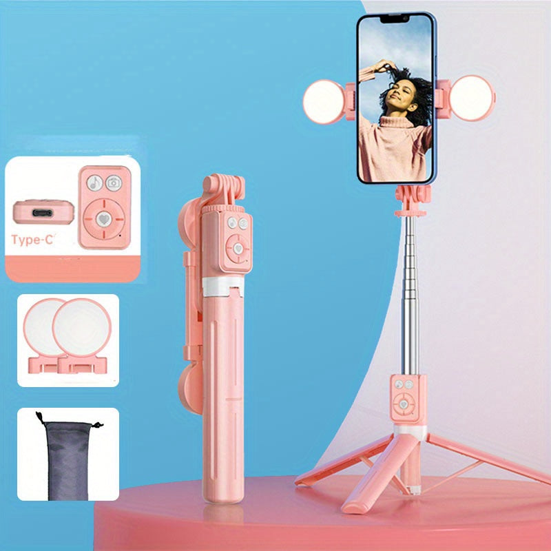 Remote Selfie Stick Tripod with Fill Light