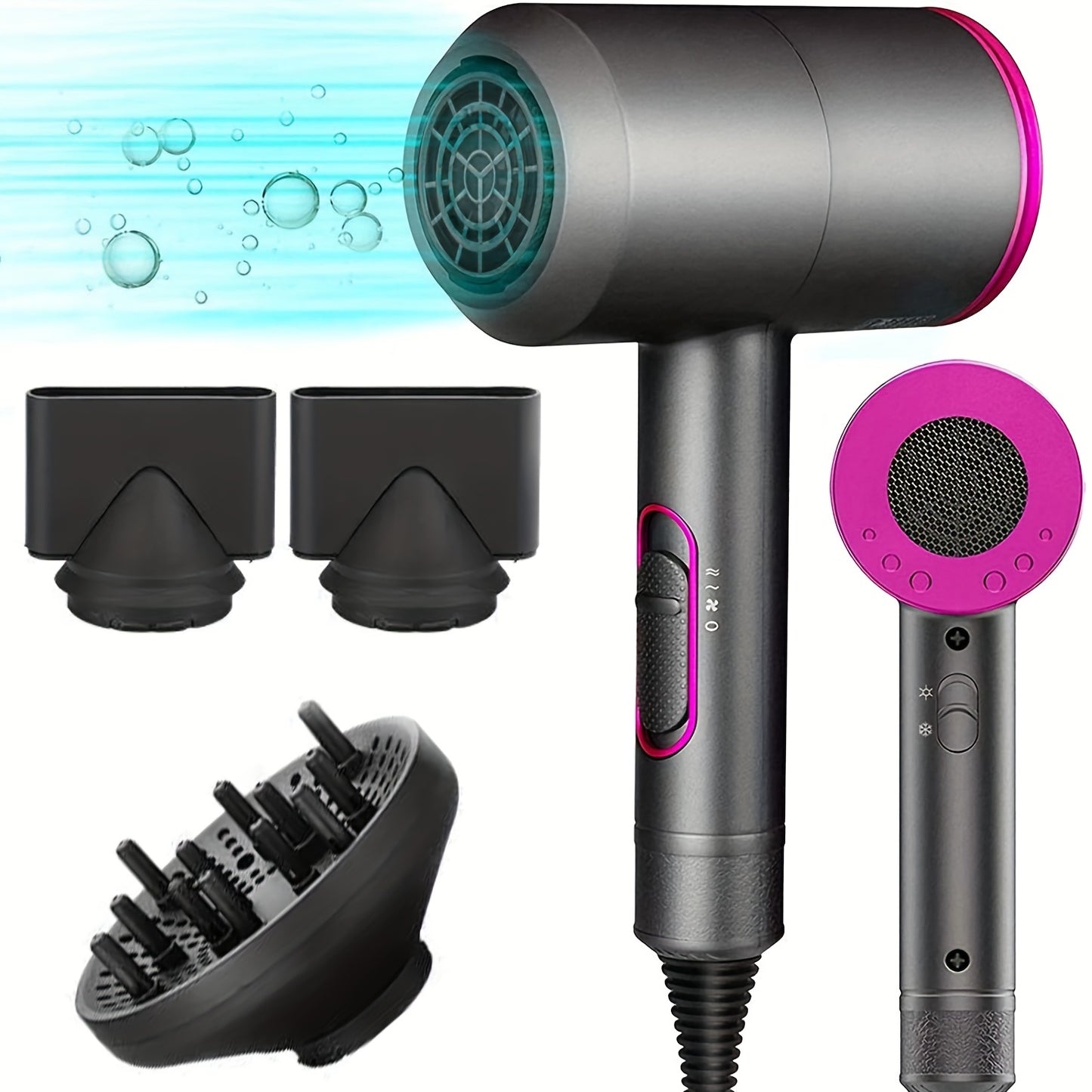 1200W Ionic Hair Dryer – Fast Dry with Diffuser & Shine - Clickilix