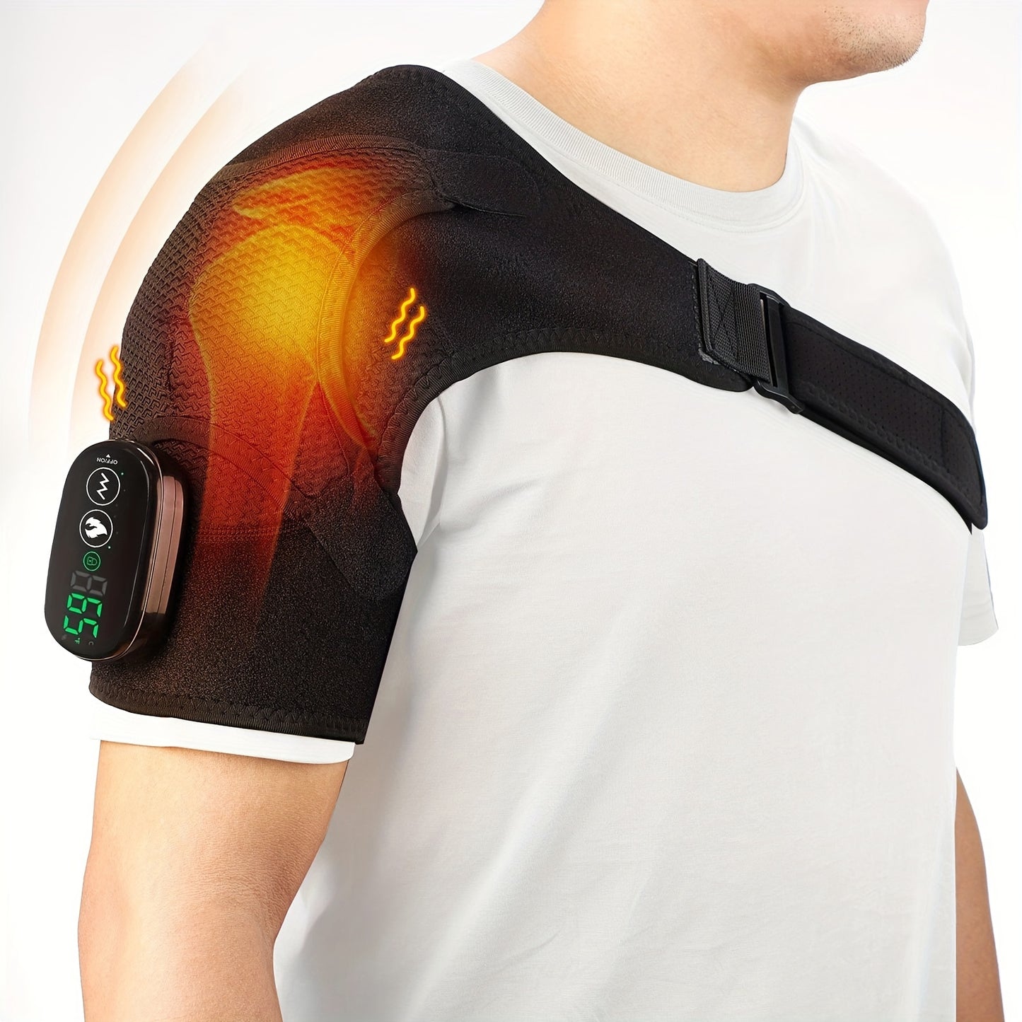 USB Heated Shoulder Massager with LED Display - Clickilix