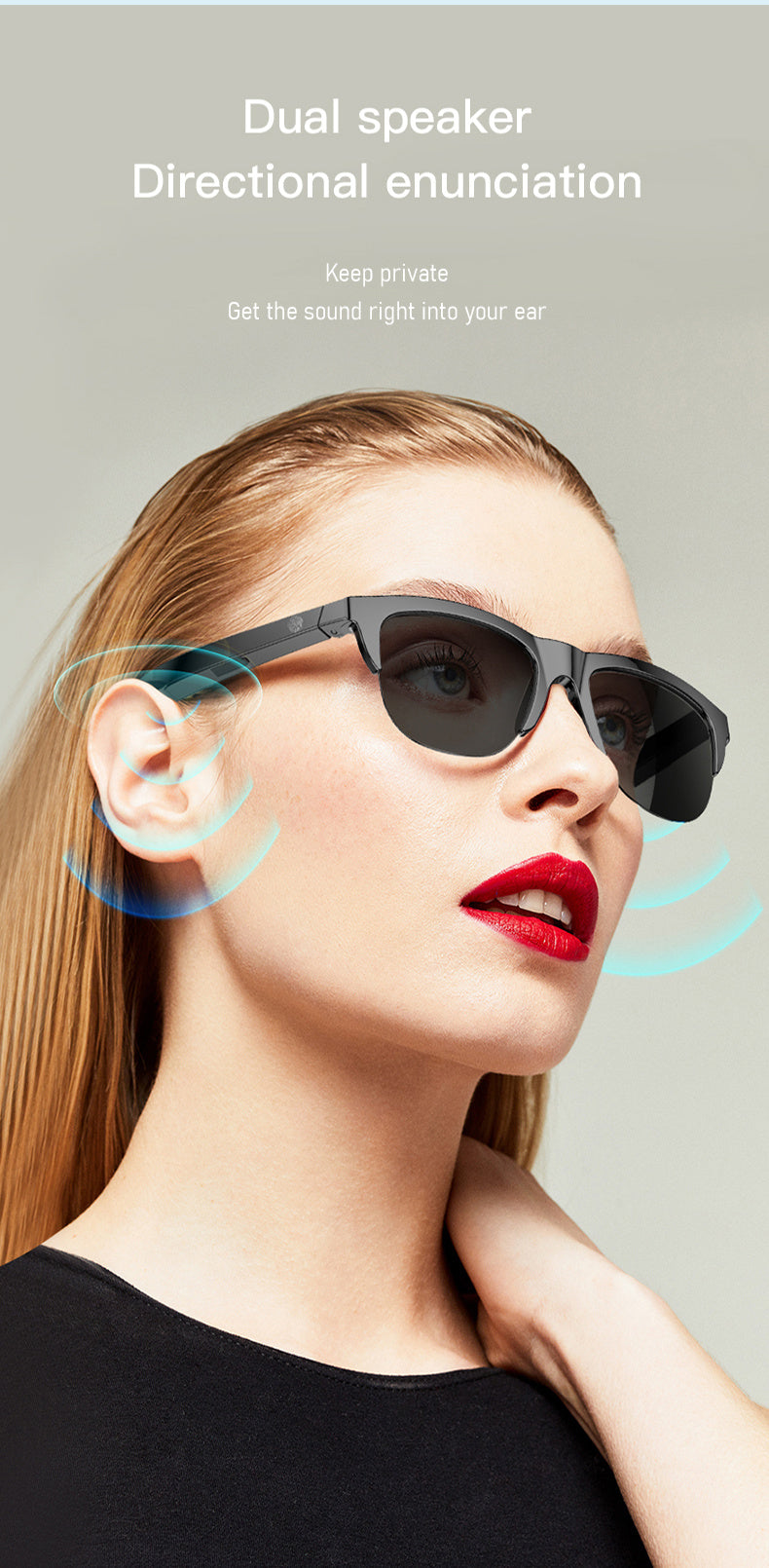 Smart Wireless Audio Sunglasses for Sports