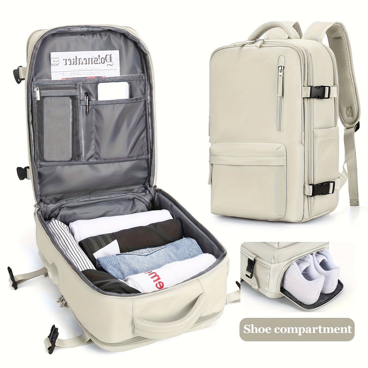 Large Waterproof Travel & Hiking Backpack