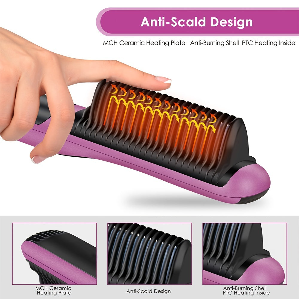 Ceramic Hair Straightening Brush Rapid Heat
