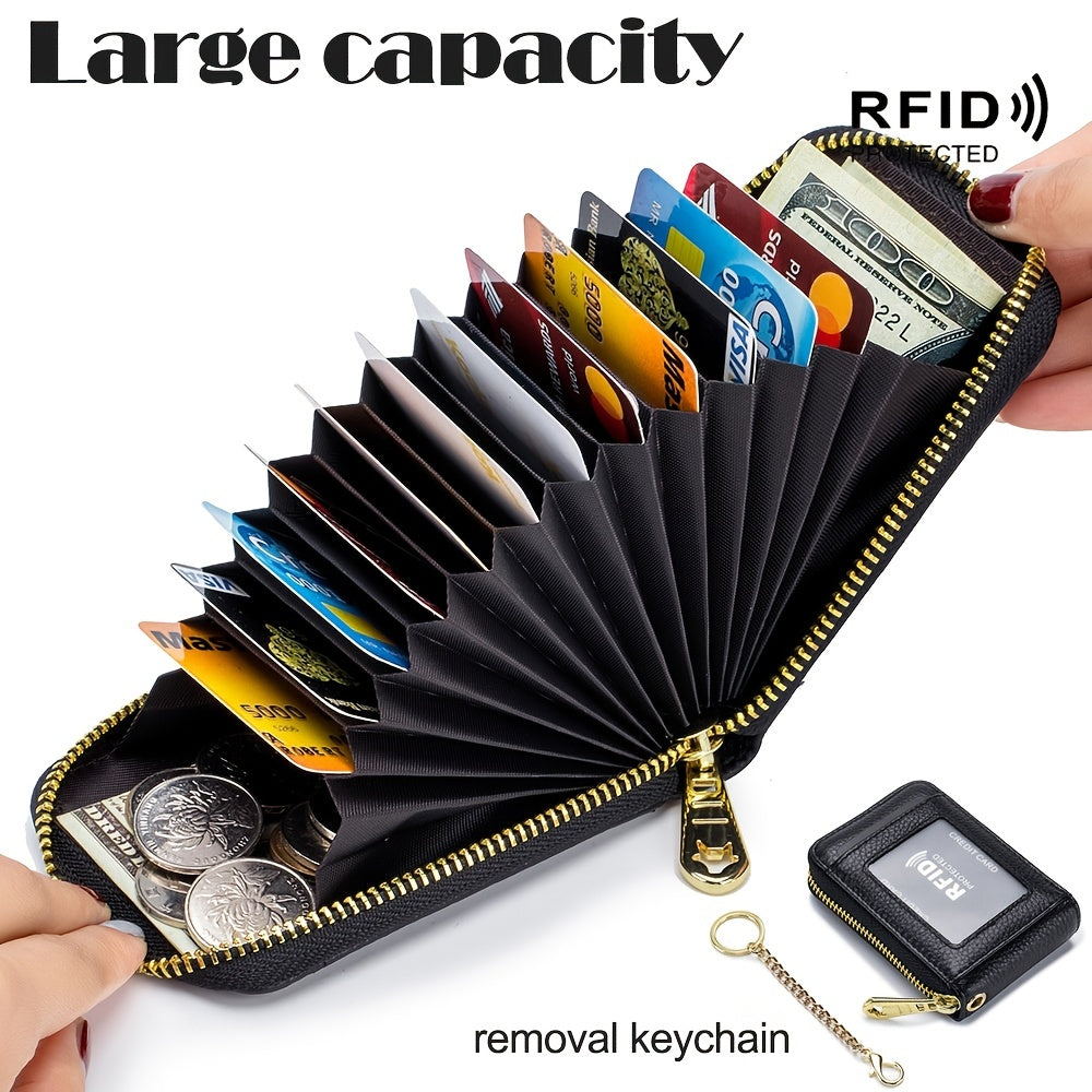 RFID Blocking Card Holder Wallet – Zip Around, Stylish - Clickilix