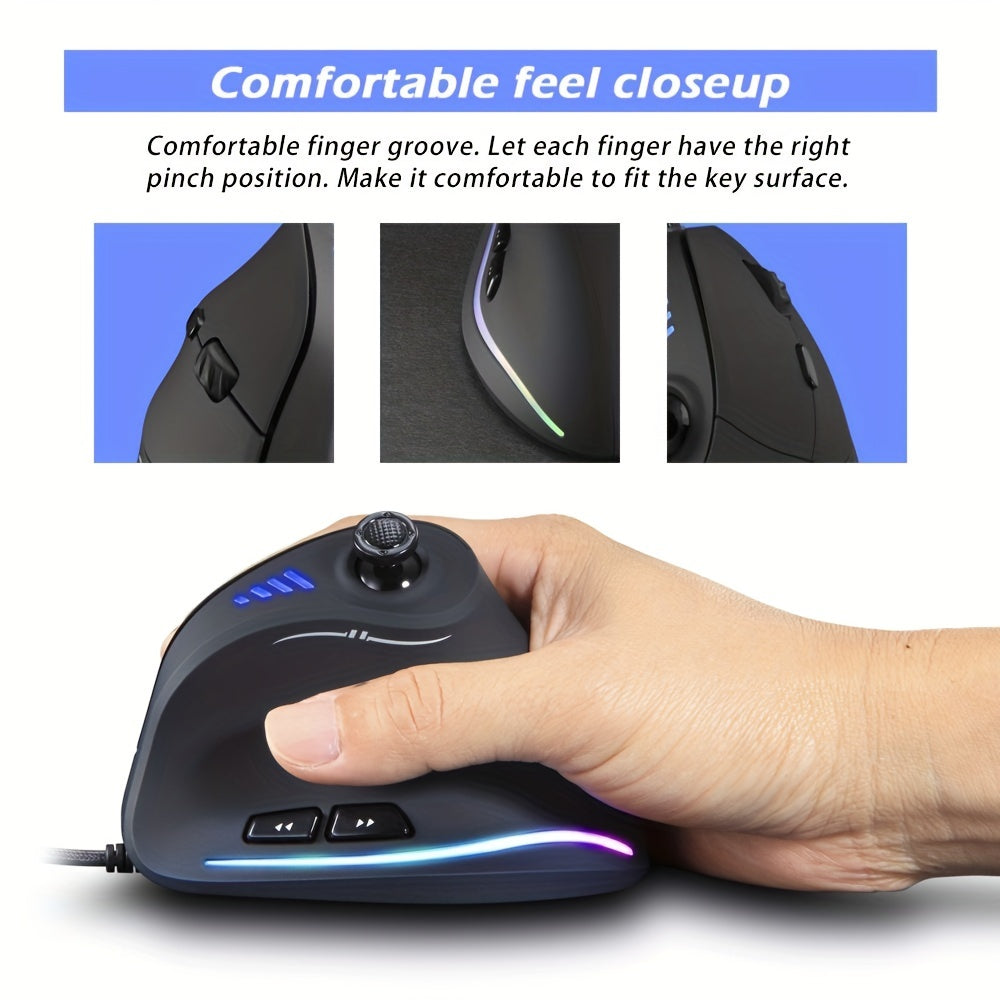 C18 Vertical Gaming Mouse with Custom Macro & Grip - Clickilix