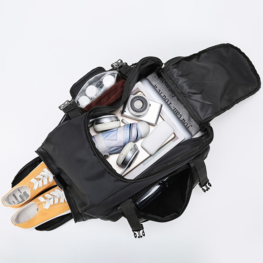 Large Nylon Travel Duffle Bag with Shoe Compartment