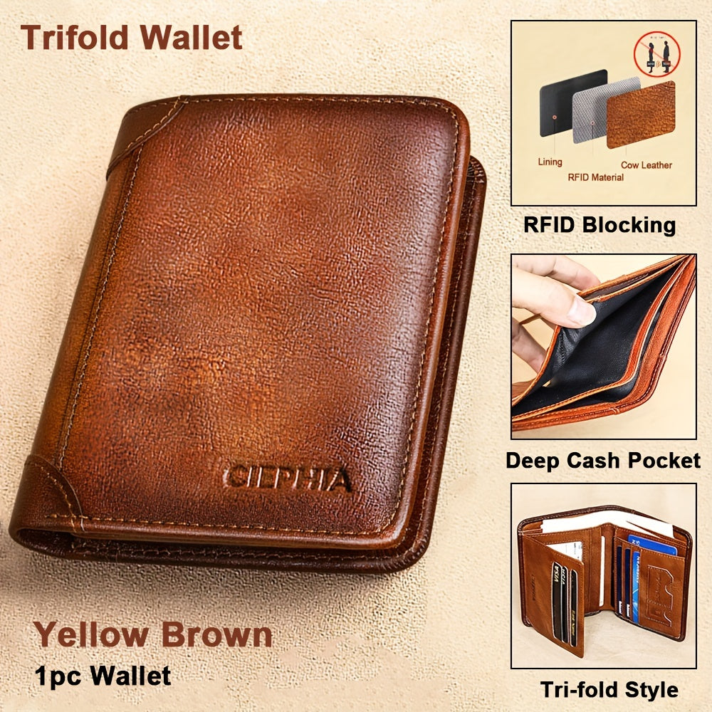Vintage RFID Leather Wallet for Men