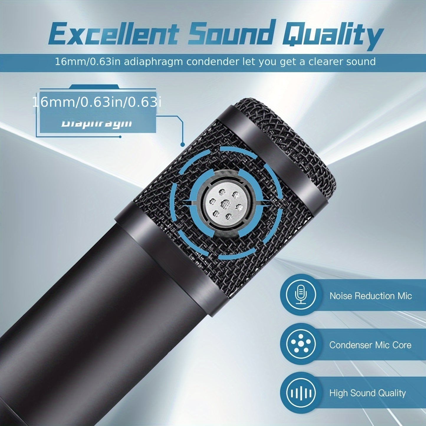 192kHz USB Condenser Microphone for Streaming