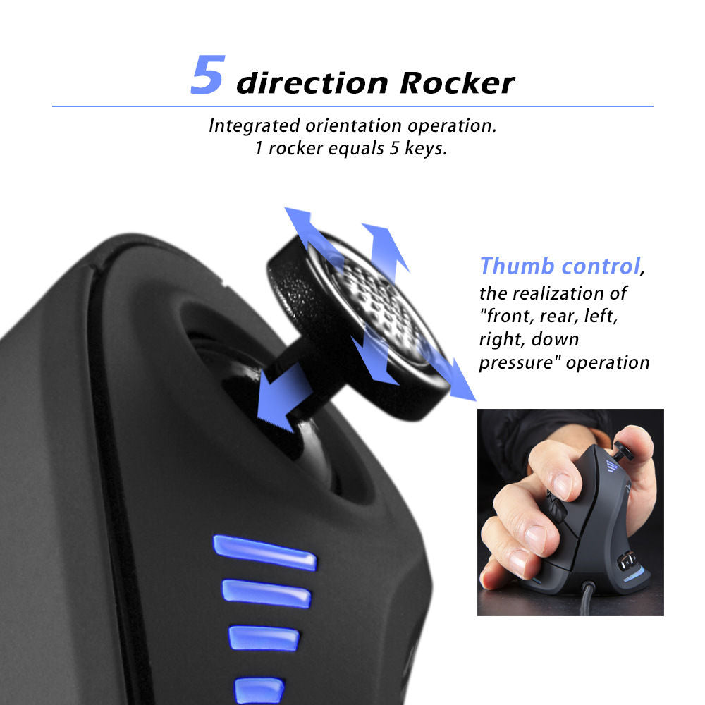C18 Vertical Gaming Mouse with Custom Macro & Grip - Clickilix