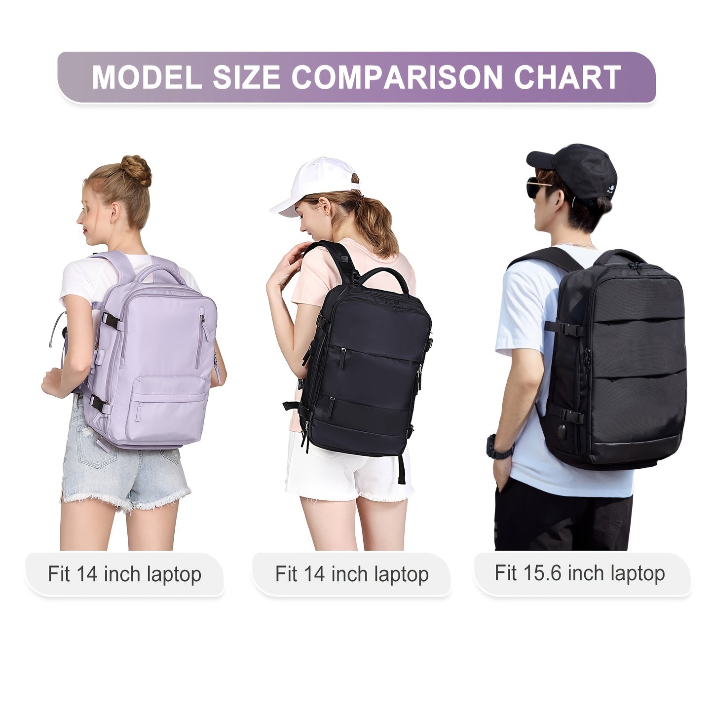Large Waterproof Travel & Hiking Backpack