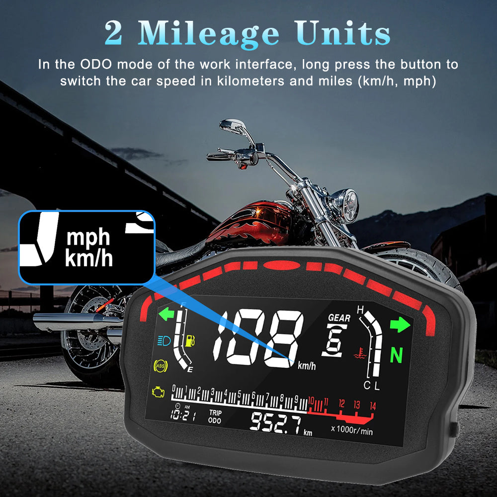 Retro LCD Motorcycle Digital Speedometer Universal
