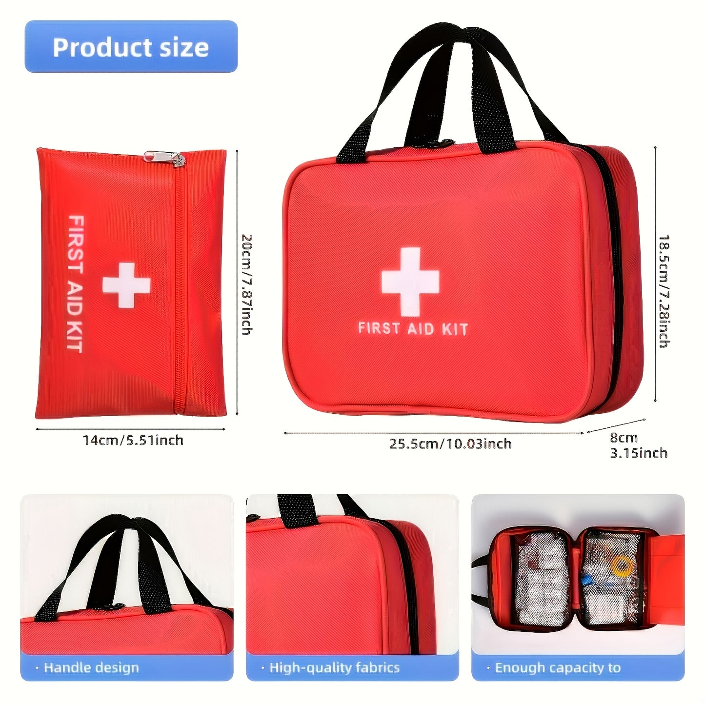 160pcs Outdoor First Aid Kit Bag Compact
