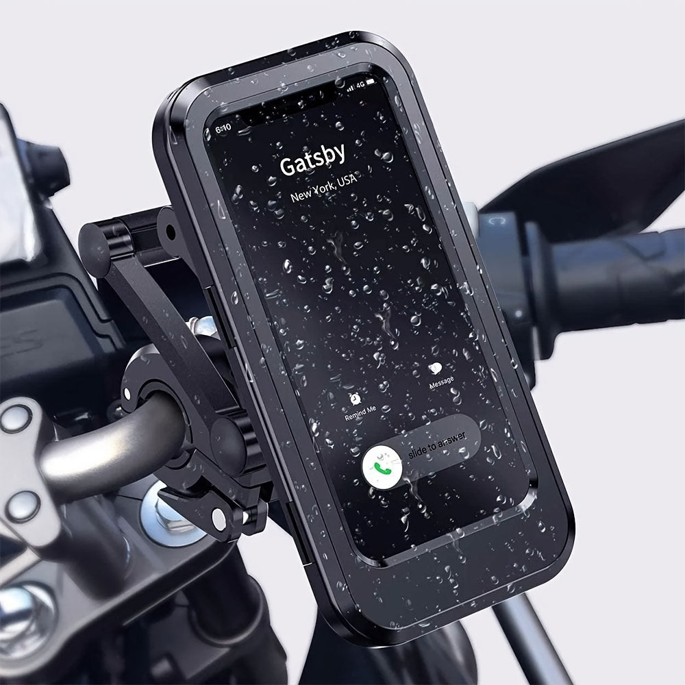 Waterproof Motorcycle Phone Mount – 360° Swivel Rotation Holder