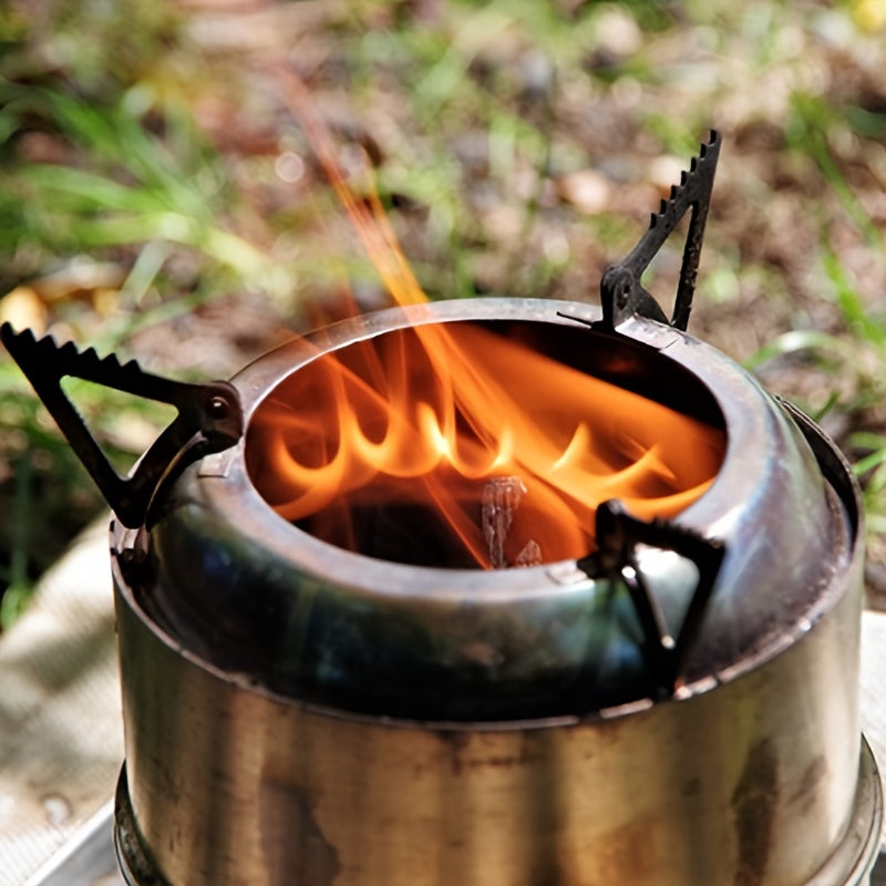Mini Stainless Steel Camping Stove – Wood Burning