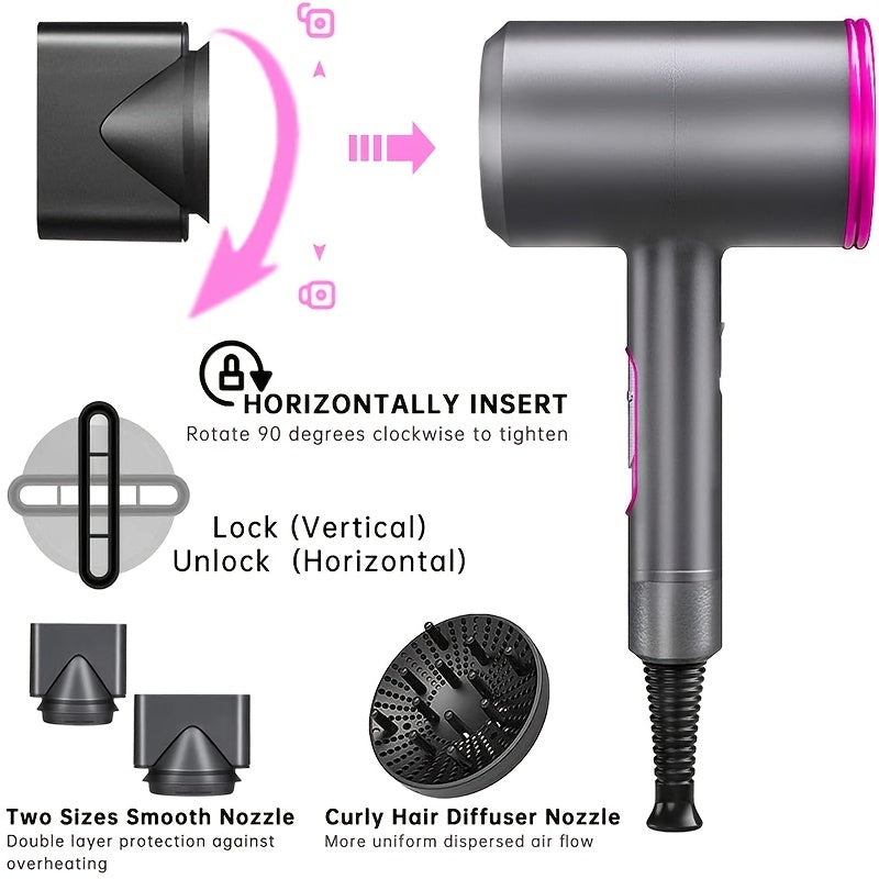 1200W Ionic Hair Dryer – Fast Dry with Diffuser & Shine - Clickilix