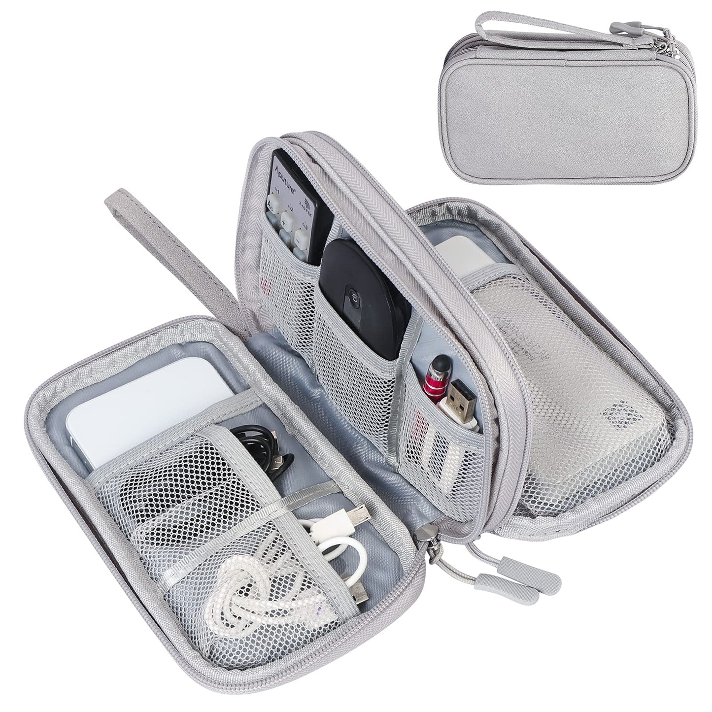 Waterproof Travel Cable Organizer Bag – Double Layer - Clickilix