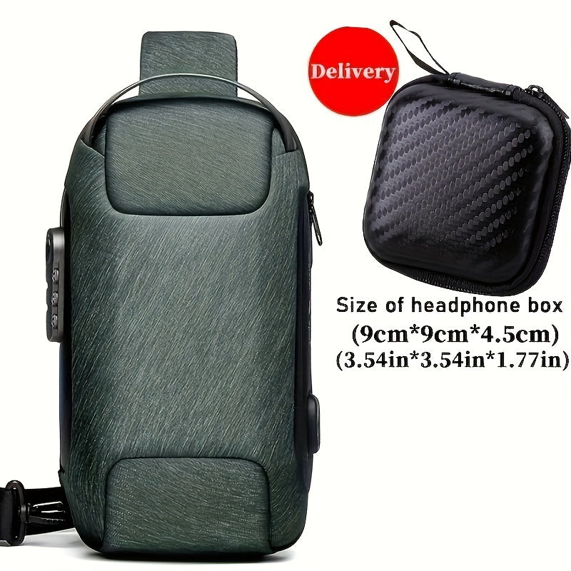 Men’s Waterproof Waist Bag with USB & Lock - Clickilix