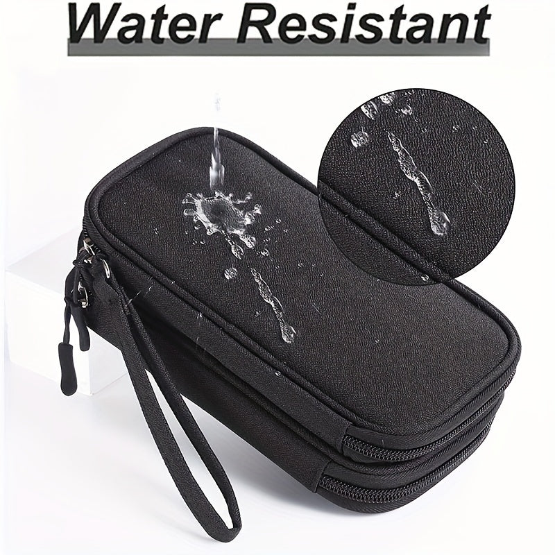 Waterproof Travel Cable Organizer Bag – Double Layer - Clickilix