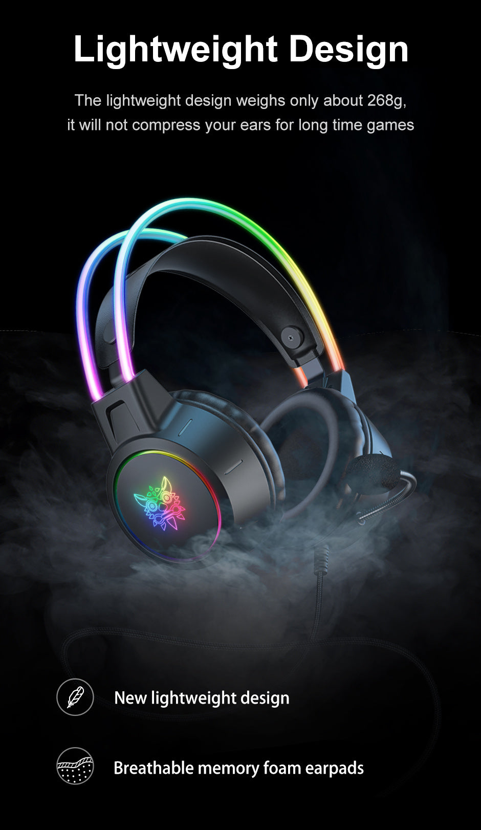 ONIKUMA Gaming Headset with Mic & Noise Isolation