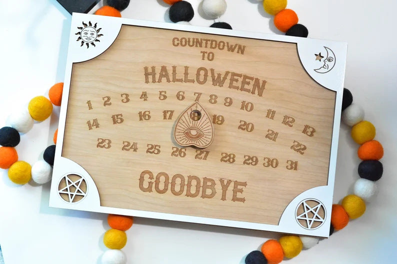 Halloween Countdown Wooden Calendar Decoration
