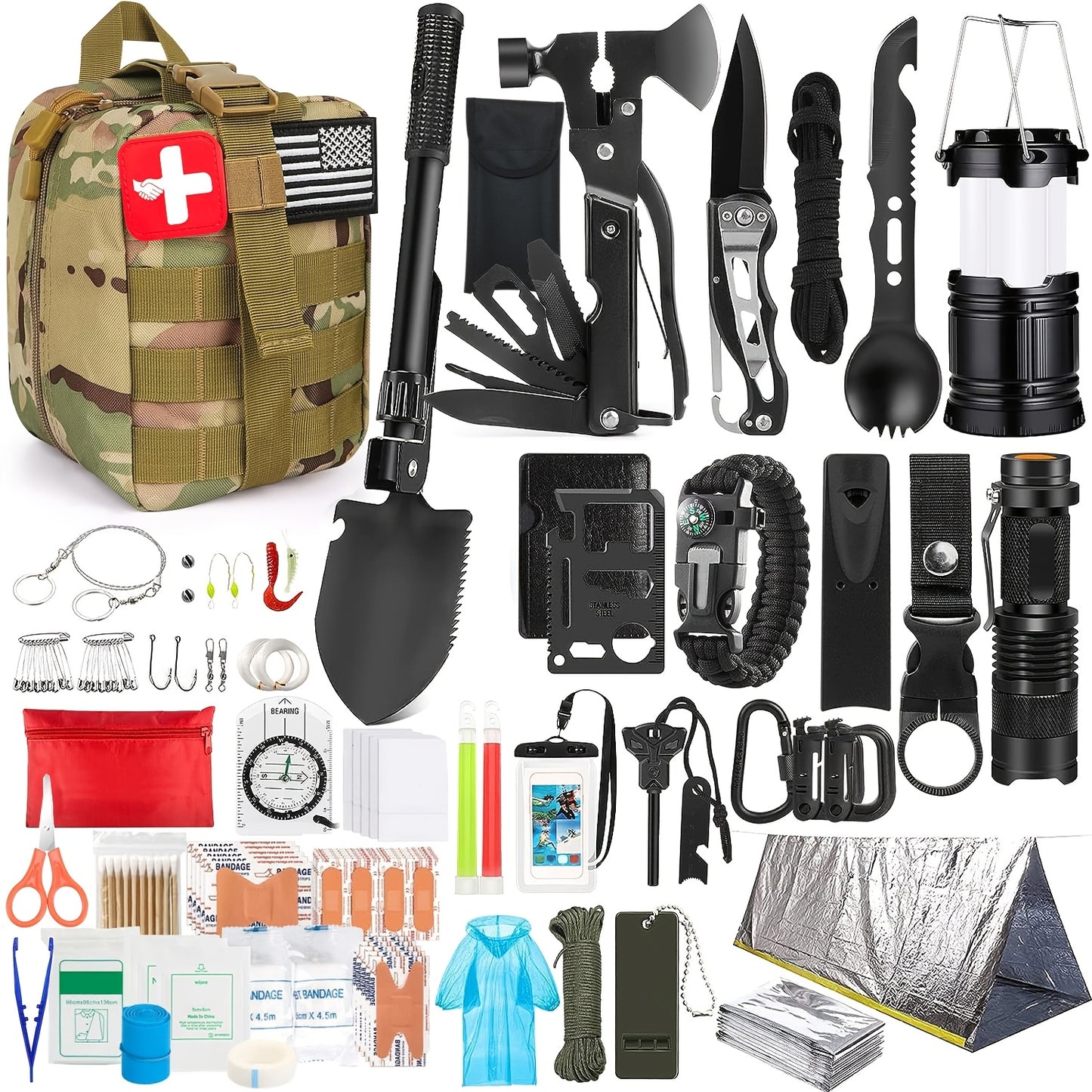 250Pcs Ultimate Survival Kit for Outdoor Adventures