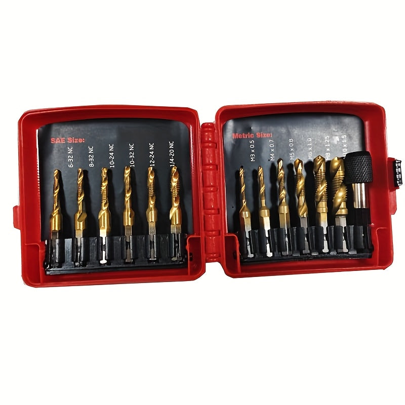 GOXAWEE 6pcs Titanium Drill Tap Set for Wood & Metal - Clickilix