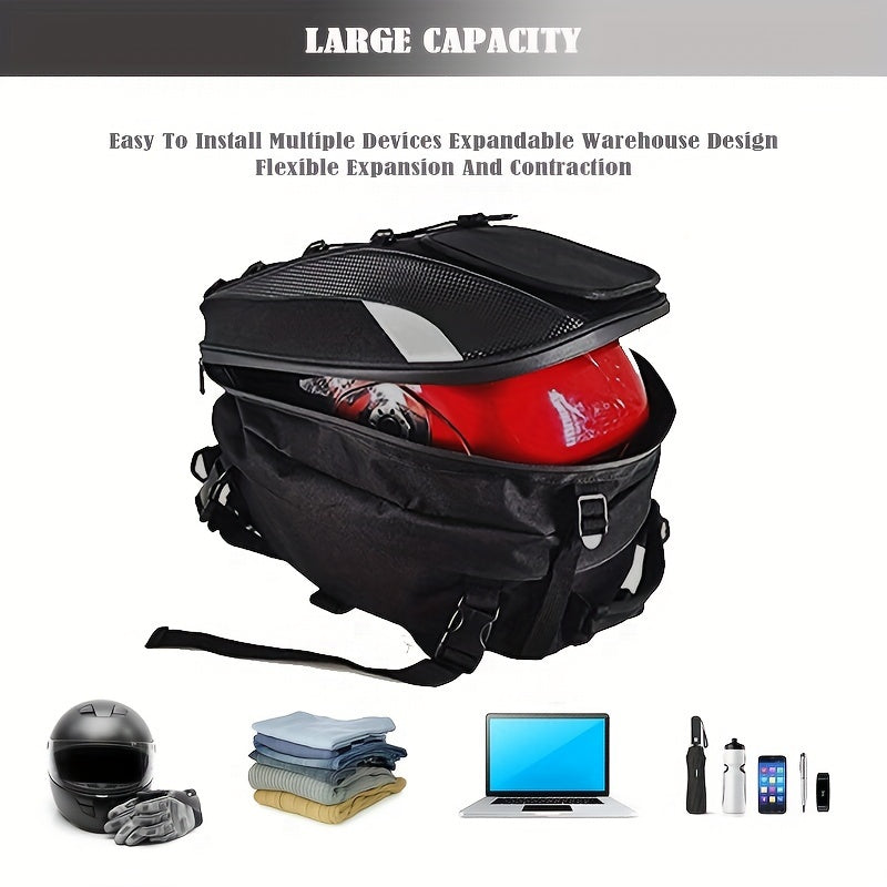 Waterproof Motorcycle Tail Bag & Helmet Backpack – Dual Use