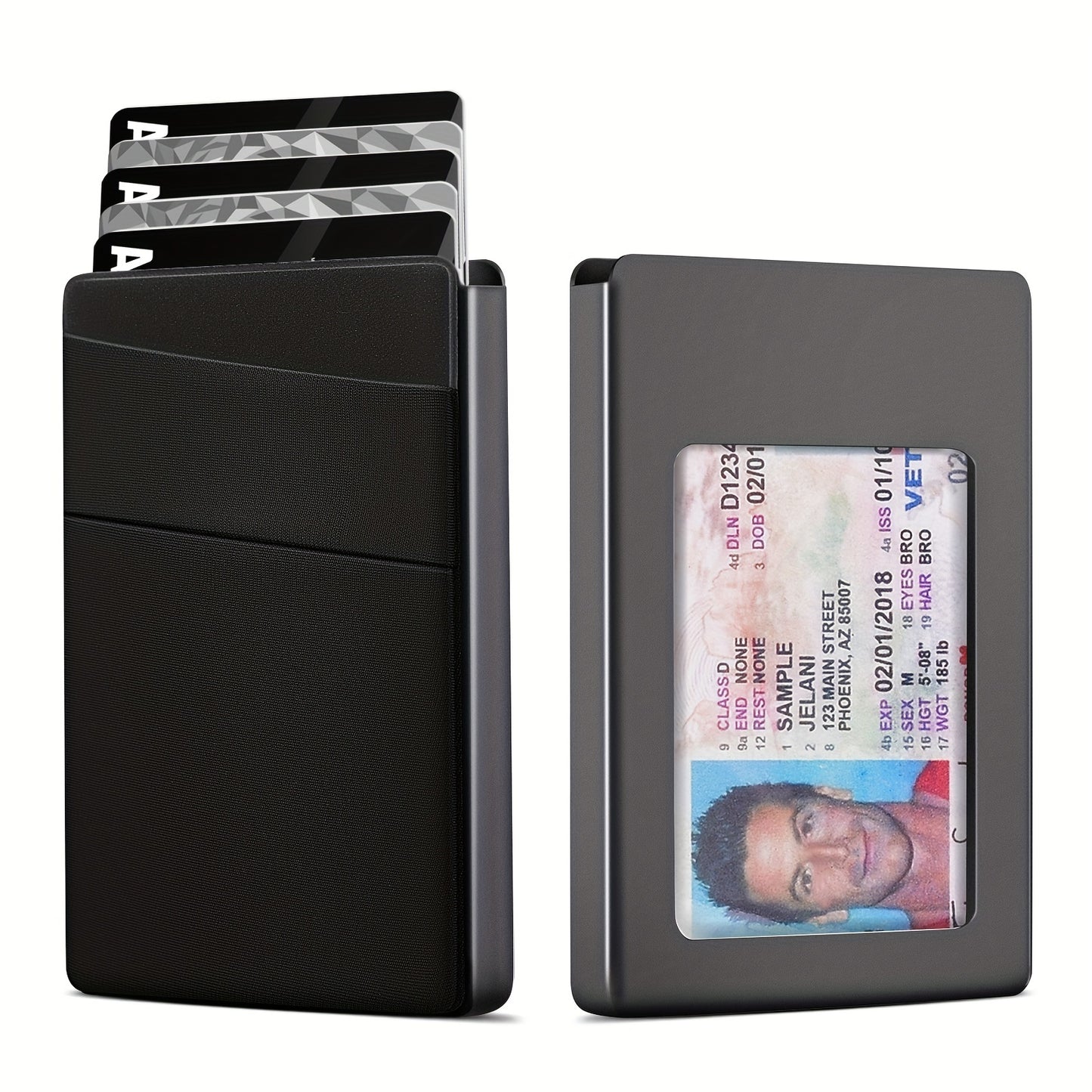 Automatic Pop-Up Credit Card Holder, RFID Blocking Men's Business Card Wallet - Clickilix