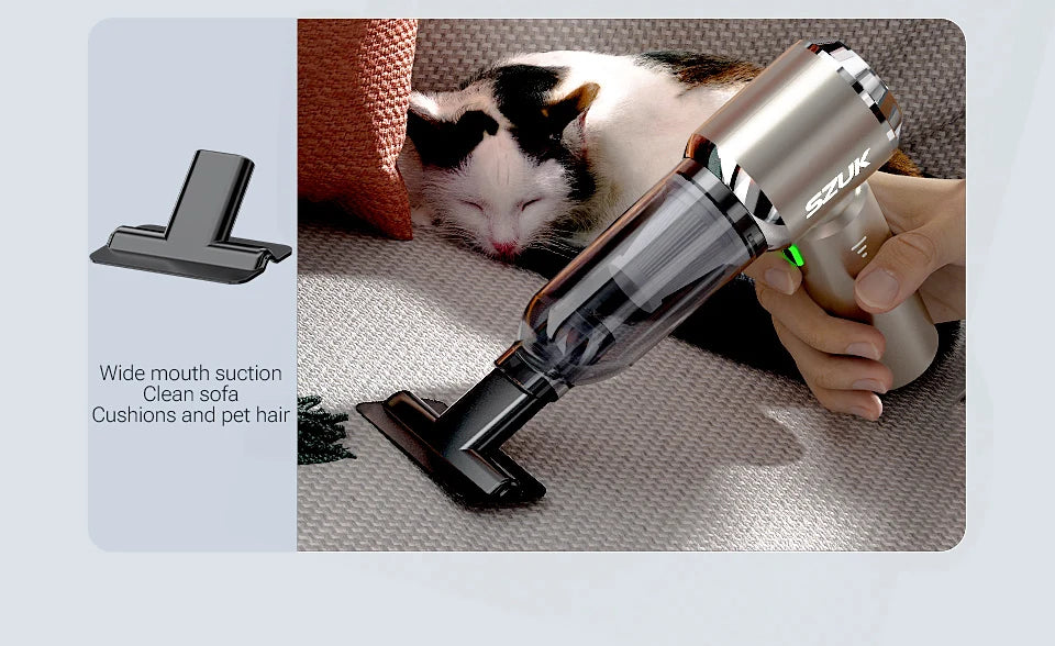 Mini Wireless Car Vacuum – 98500Pa Powerful Suction Cleaner