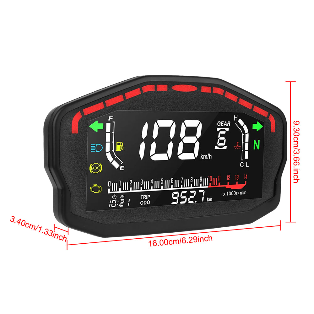 Retro LCD Motorcycle Digital Speedometer Universal