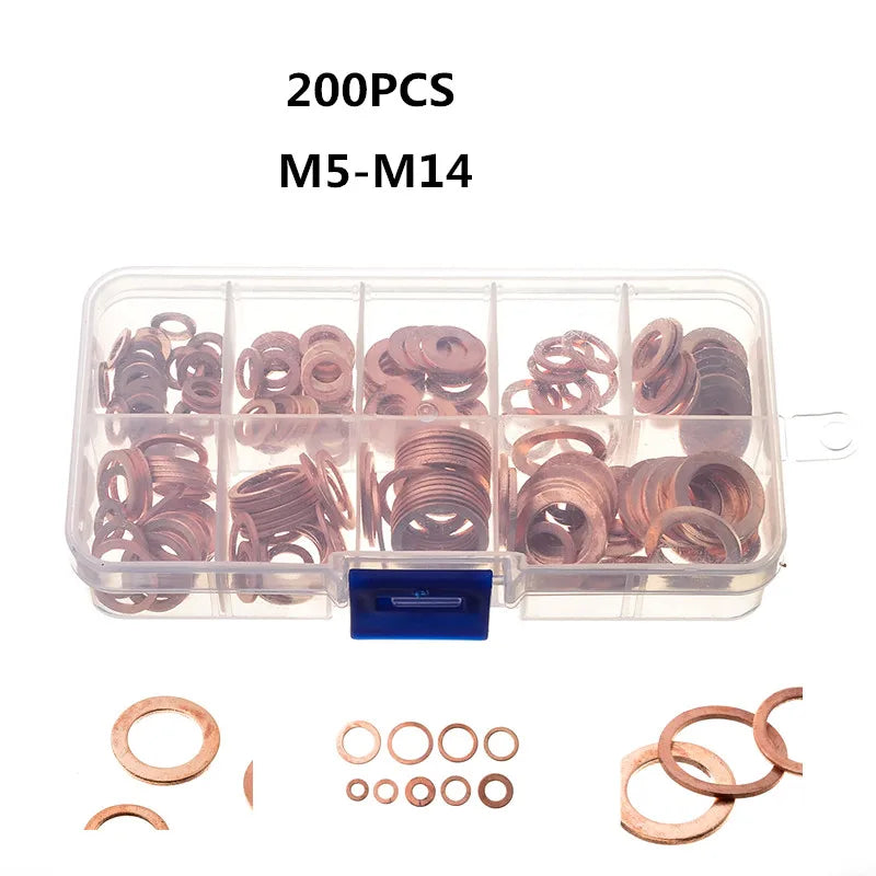 Copper Seal Ring Gasket Set – 100–300pcs