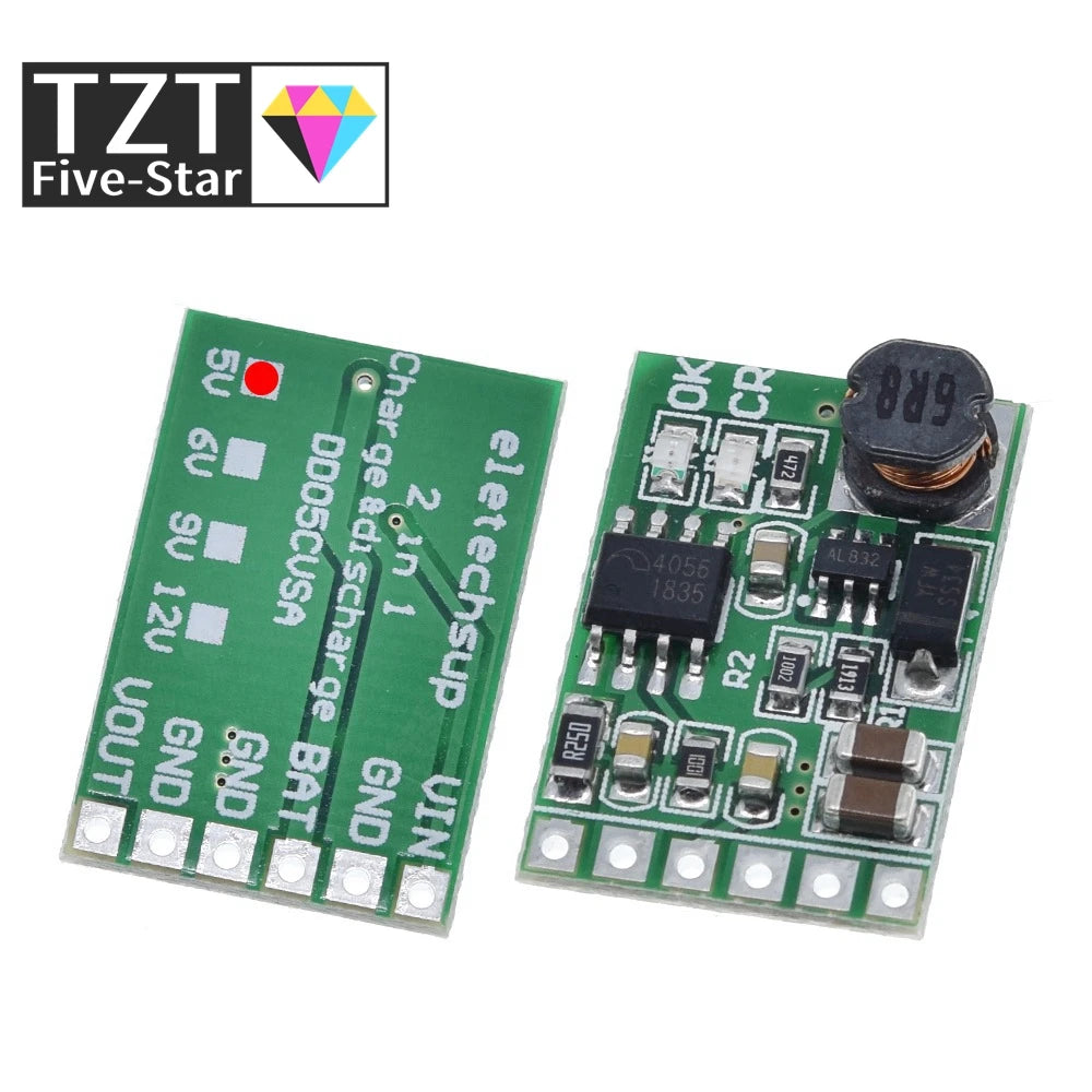 3.7V/4.2V Charger & 5V-12V Discharger DC-DC Boost Converter Module
