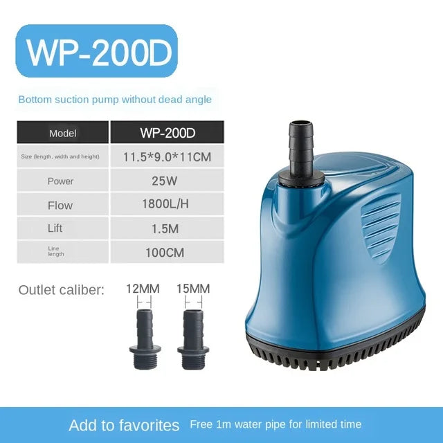 220–240 V Submersible Aquarium Bottom-Suction Pump