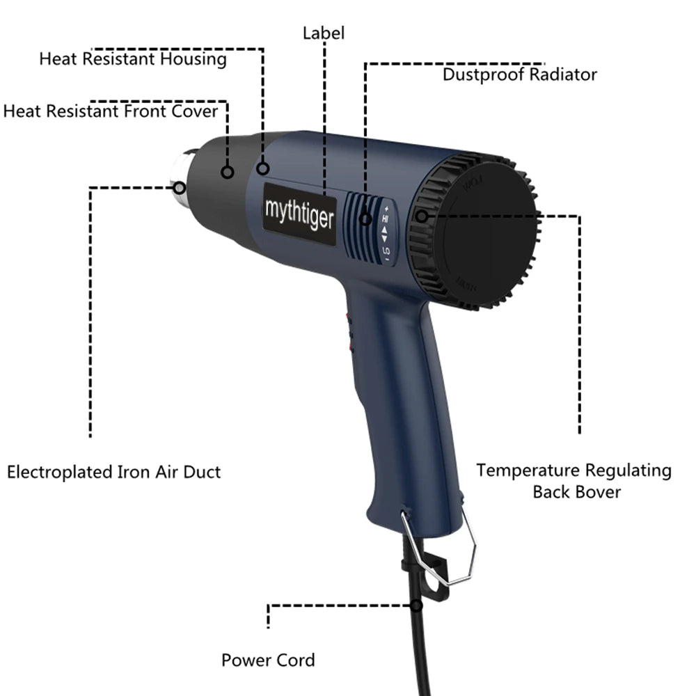 2000W Industrial Electric Hot Air Gun Digital
