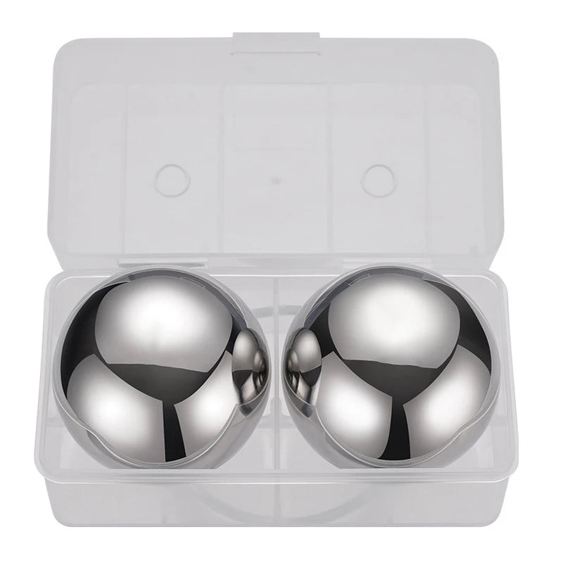 Stainless Steel Ice Balls – 2pcs Whiskey Chilling Set