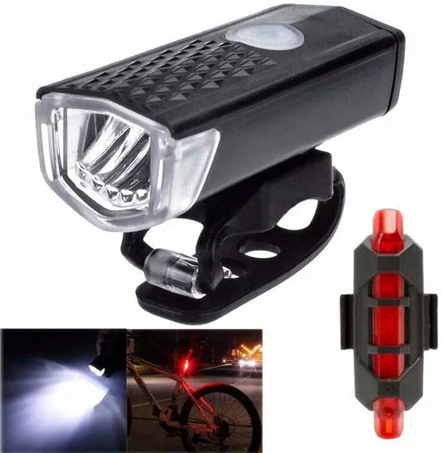 USB Bike Light Set Front & Rear