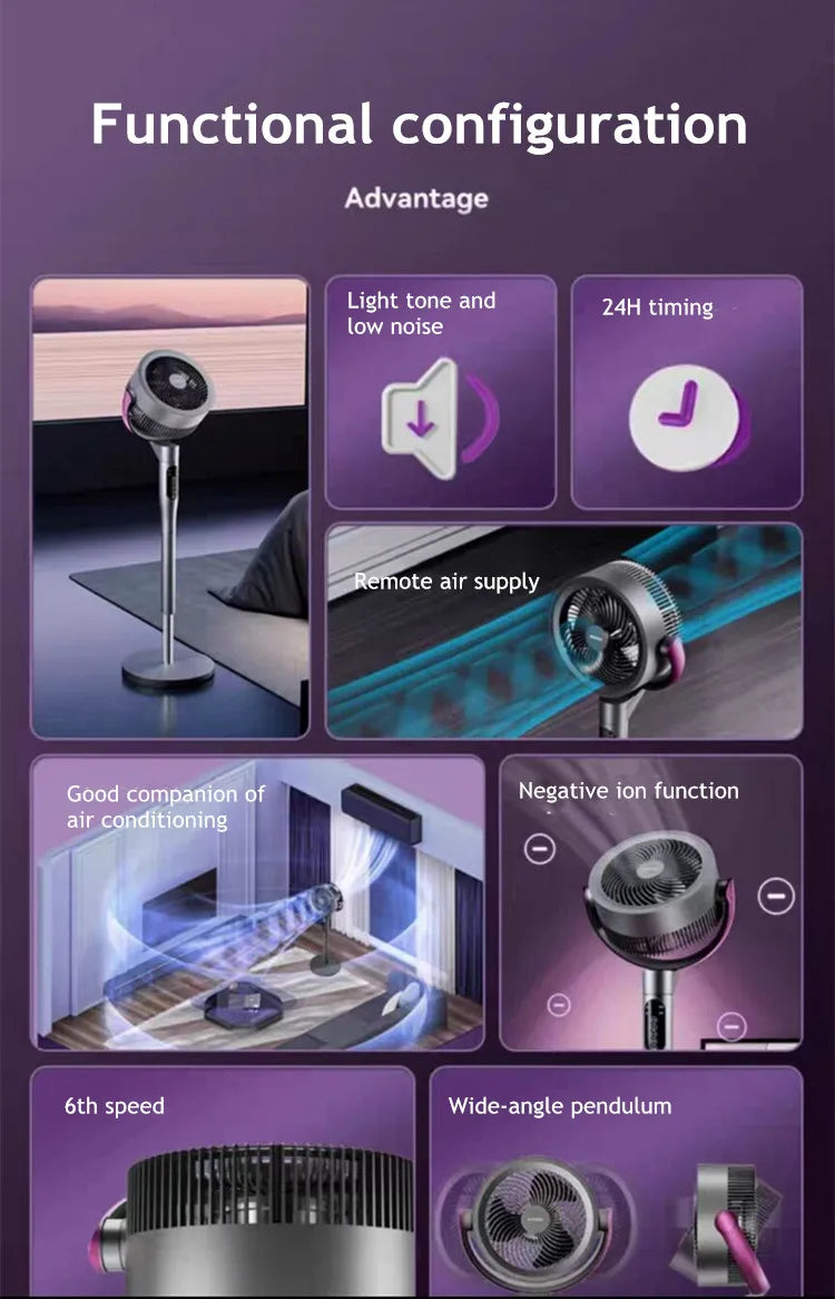 Air Circulation Floor Fan with Oscillation