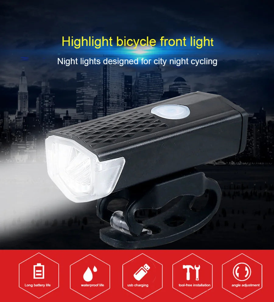 USB Bike Light Set Front & Rear
